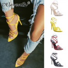 Pumps Pointed Open Toe High Heels Ankle Strap Women's Shoes
