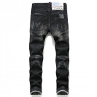 DS2Q Men’s Italian personality patch damage fashion jeans 